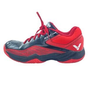 Victor A102 Women's Red Black Lace Up Low Top Badminton Sneakers Shoes Size 8.5